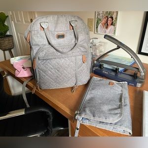 Dikaslon Diaper Bag Backpack with Portable Changing Pad, and Stroller Straps